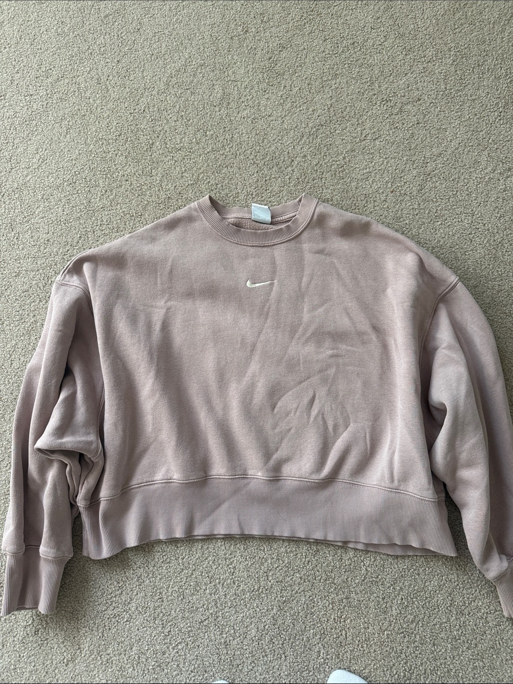 Nike Semi Cropped Crewneck Sweatshirt in Beige - Phoenix Fleece